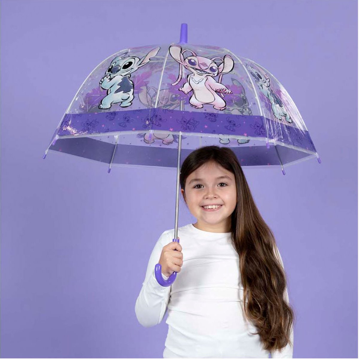 Lilo & Stitch Paraplu - Kinderparaplu - Metaal frame - Paars - Transparant — cadeau in Spellen & Speelgoed - foto 8