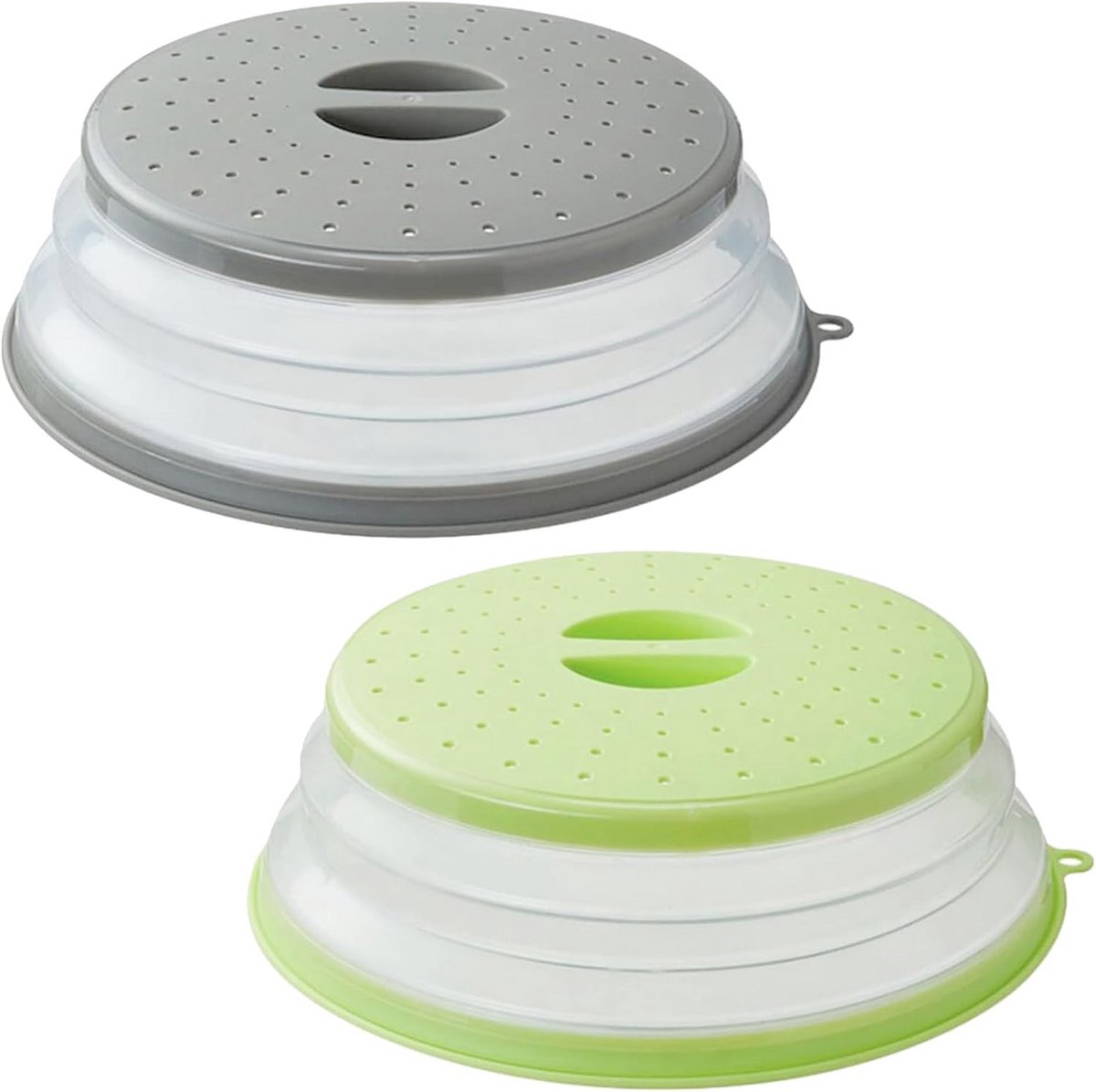 Opvouwbare Magnetronafdekking met Spatbescherming - 2 Stuks Groen en Grijs