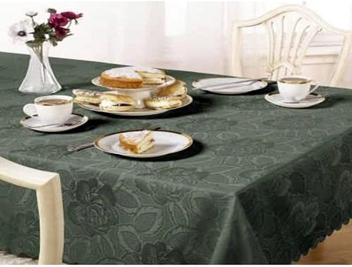 Ovaal Jacquard Tafelkleed Wit - Onderhoudsarm en Kreukvrij Linnengoed