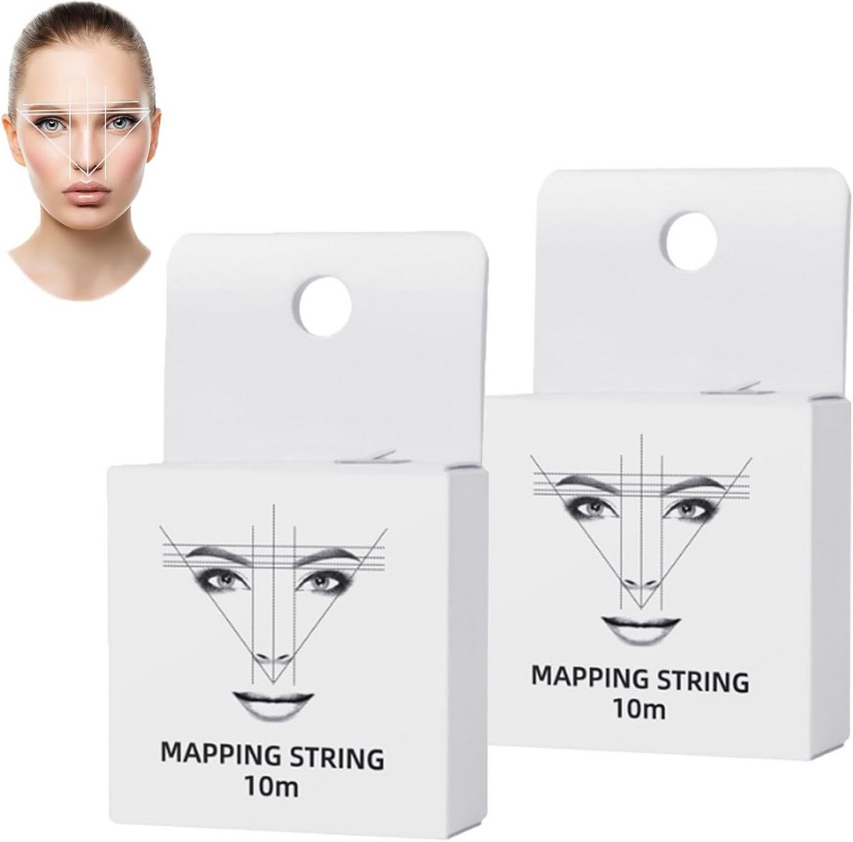 Wenkbrauw Mapping String - 2 Stuks Voor Nauwkeurig Microblading en Waxen