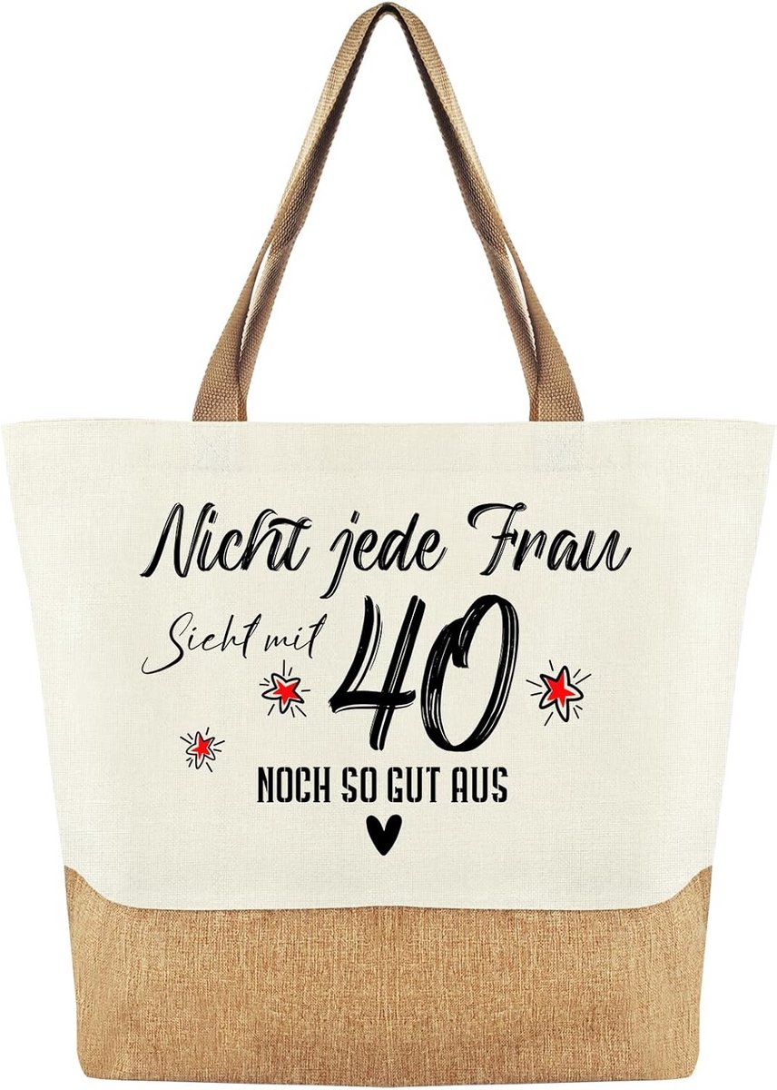 Verjaardagscadeau Vrouwen Jute Tas - ideale Boodschappentas voor Dames