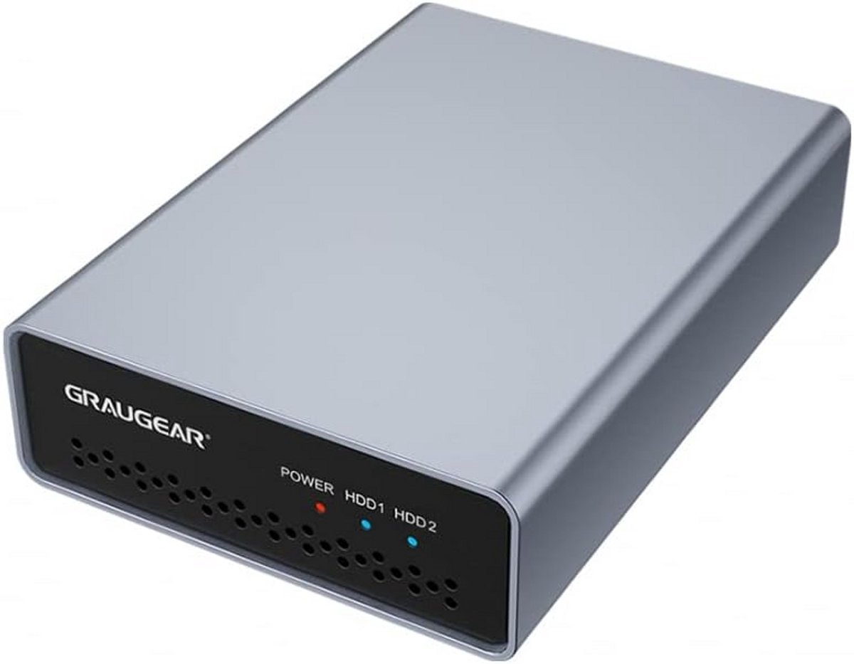 Externe RAID-behuizing voor 2x 2,5" SATA SSD/HDD - Type-C USB 3.2 Gen2 (10 Gbit/s) - Aluminium