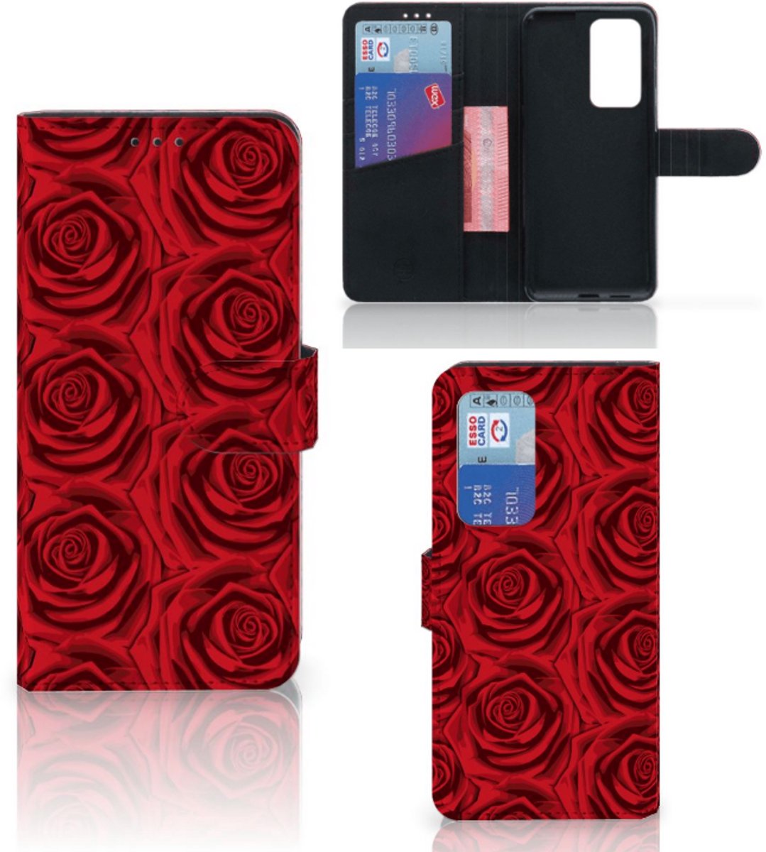 Boekhoesje voor Huawei P40 Pro Hoesje Red Roses