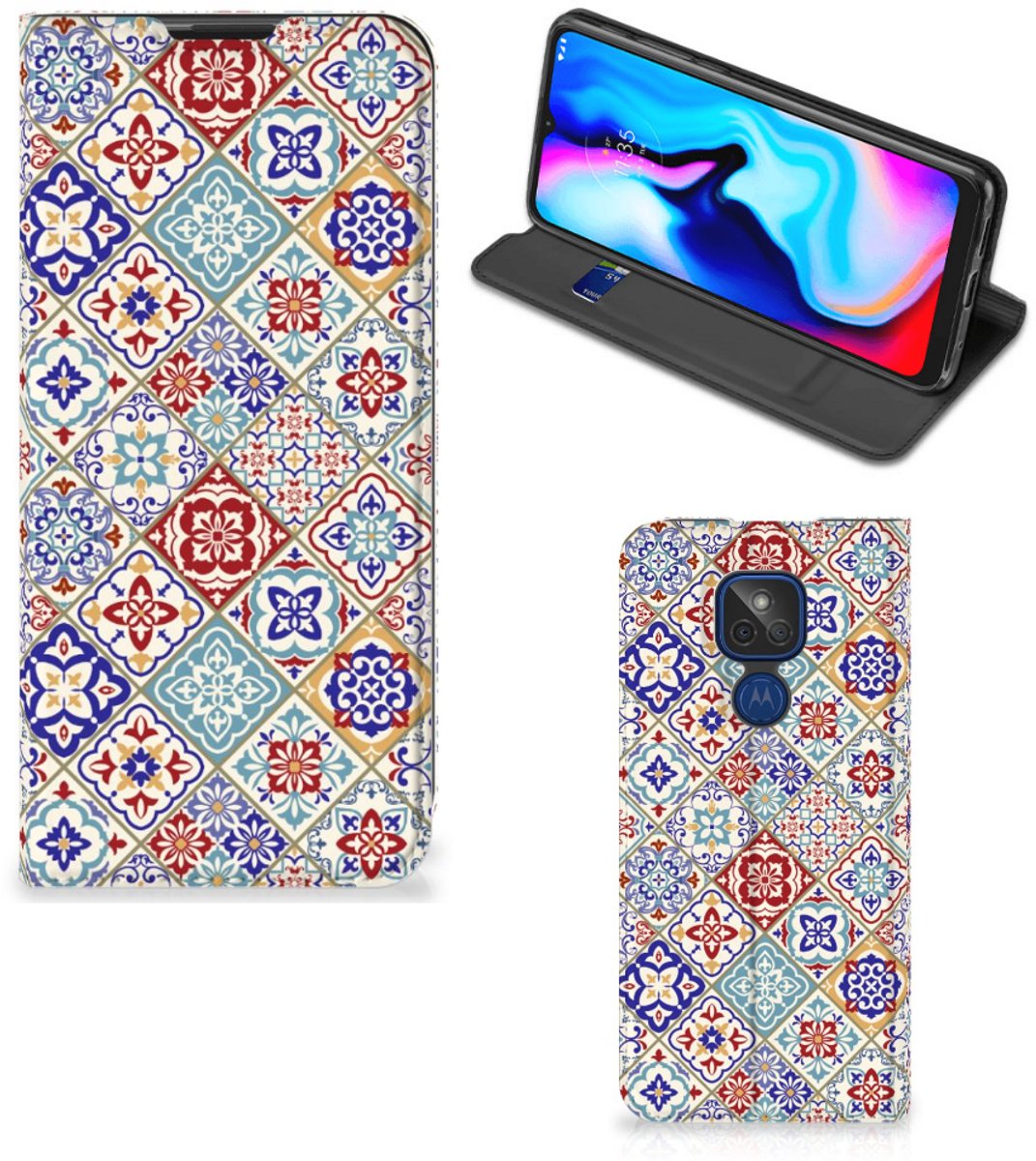 Motorola Moto G9 Play Standcase Tiles Color