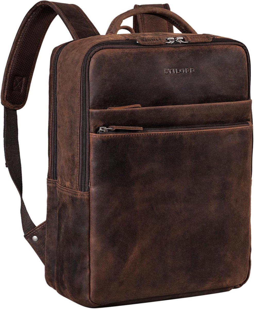 Grote Leren Laptop Rugzak Vintage - Ideaal voor 15.6 inch Notebooks en Reizen