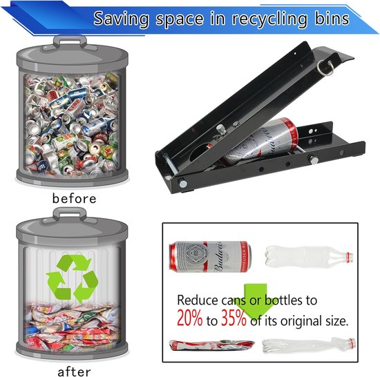 Voetbediende Blikken Crusher voor Recycling - Heavy-Duty en Wandmontage — afbeelding 4