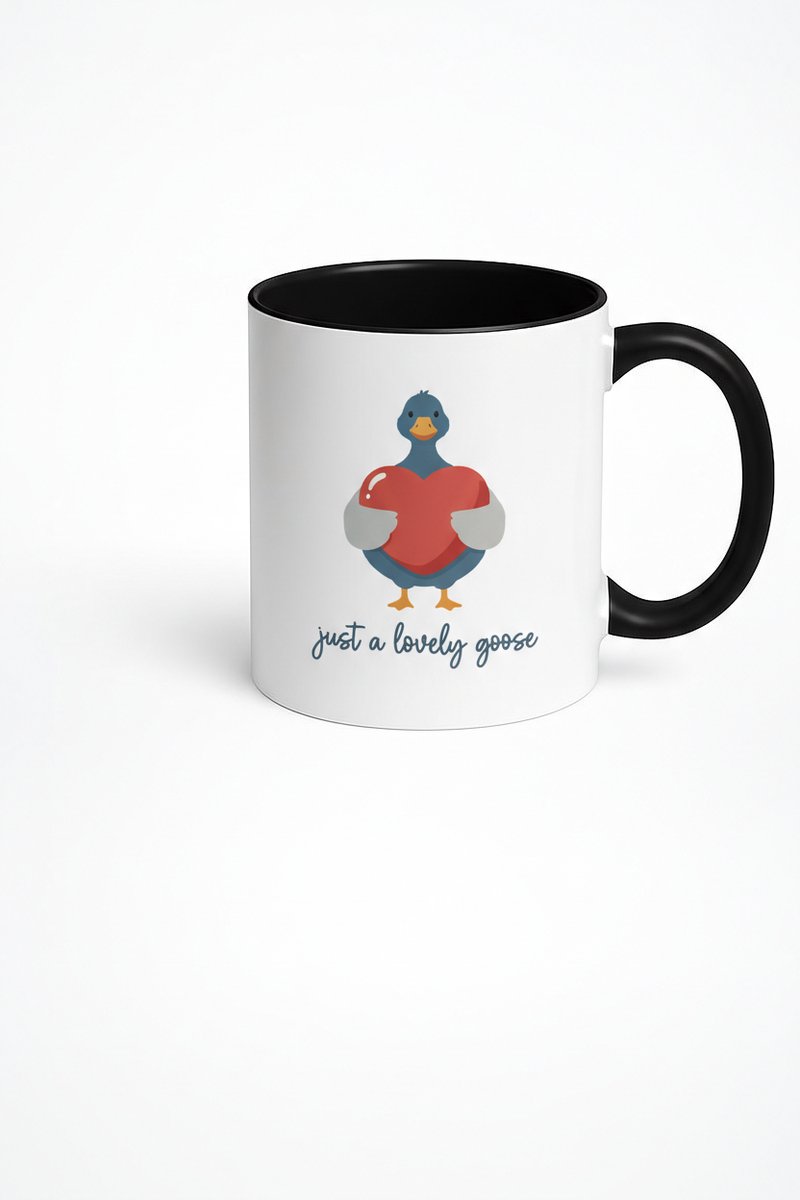 Mok met Schattige Gans en Hart - 'Just a Lovely Goose' - Origineel Cadeau
