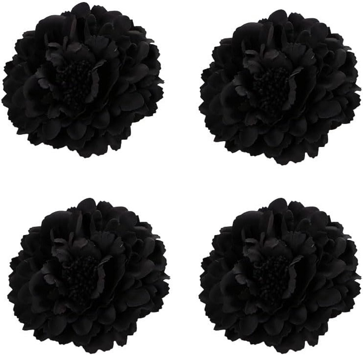 Bohemien Bloem Haarspeldjes Set van 4 - Pioenroos Haarclip & Broche voor Dames