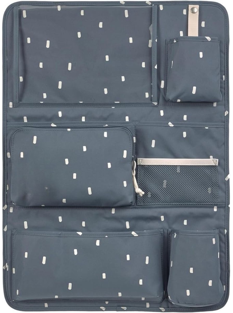 Famanu Auto organizer voor achterbank - nachtblauw - multifunctionele opbergtas met vakken voor reizen en dagelijks gebruik grijsblauw