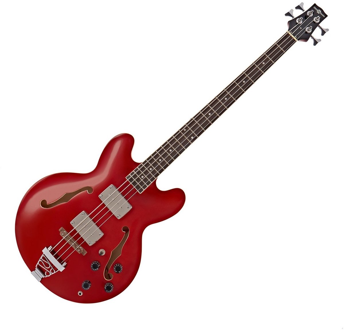 San Francisco semi-akoestische bas van Gear4music, Wine Red