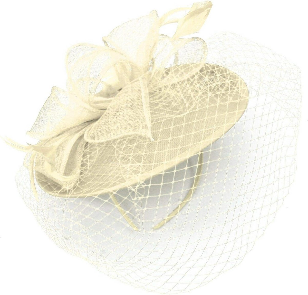 Elegante Fascinator Hoed met Vogelkooi Sluier voor Bruiloft en Feest
