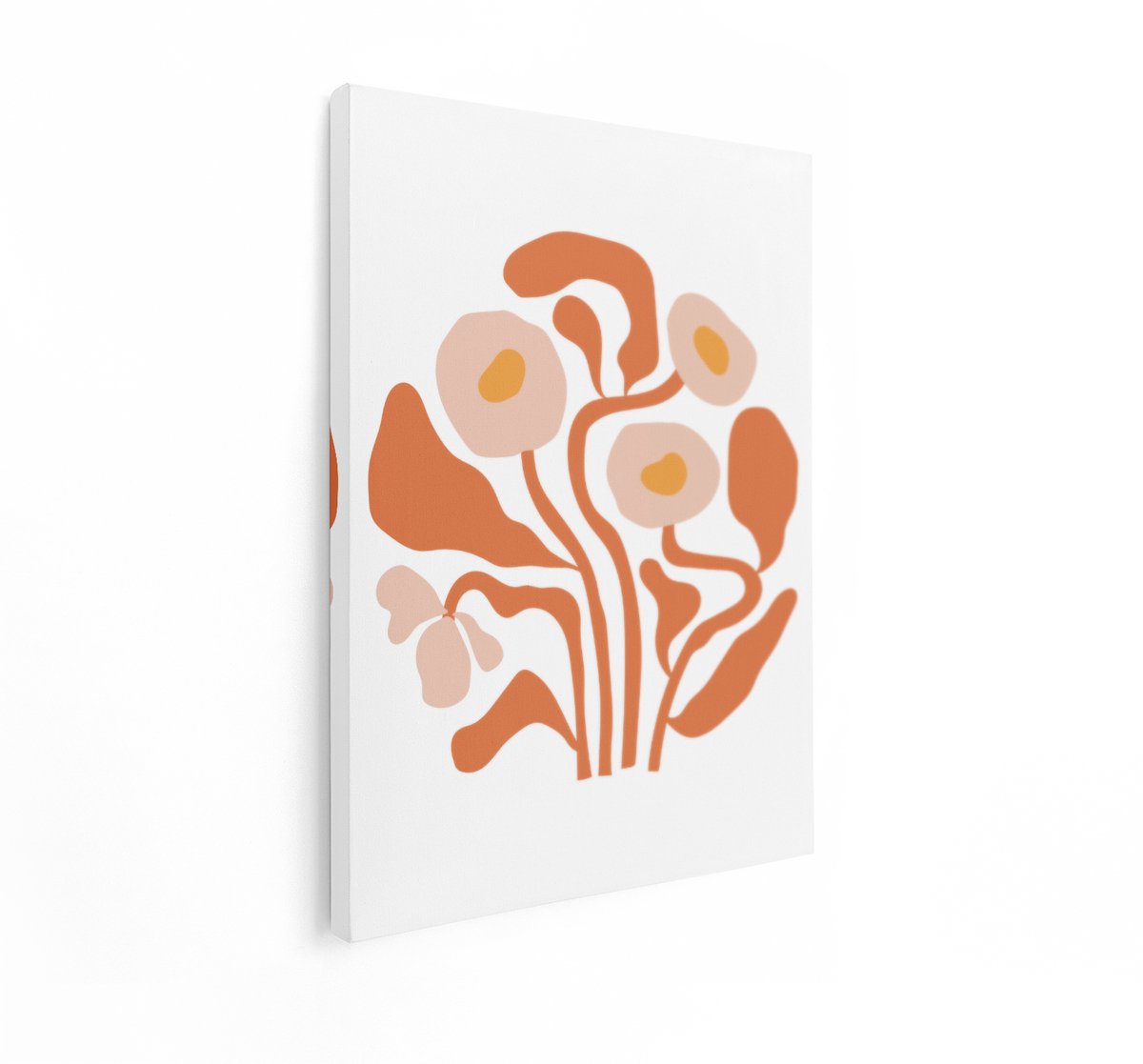 Artaza Canvas Schilderij Abstract Bloemen - 90x120 cm - Wanddecoratie Boho - Muurdecoratie