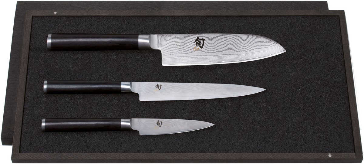 Kai Shun Santoku Messenset - 3-delig