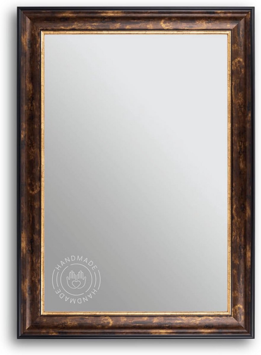 Grote Antieke Wandspiegel 60x180 cm met Houten Lijst - Shabby Chic Vintage Barok Stijl