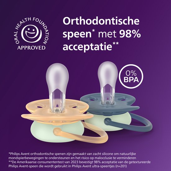 Philips Avent Ultra Soft Nighttime - 6 tot 18 maanden - Glow-in-the-dark fopspeen - SCF094/03 van Merkloos — afbeelding 3