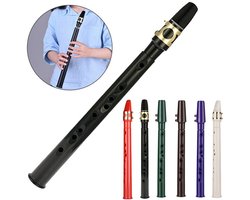 Mini zaksaxofoon met C-toets, een gemakkelijk te bespelen, draagbaar en compact blaasinstrument, geschikt voor beginners/kinderen/amateurs, muziekliefhebbers/instrumentalisten - Zwart