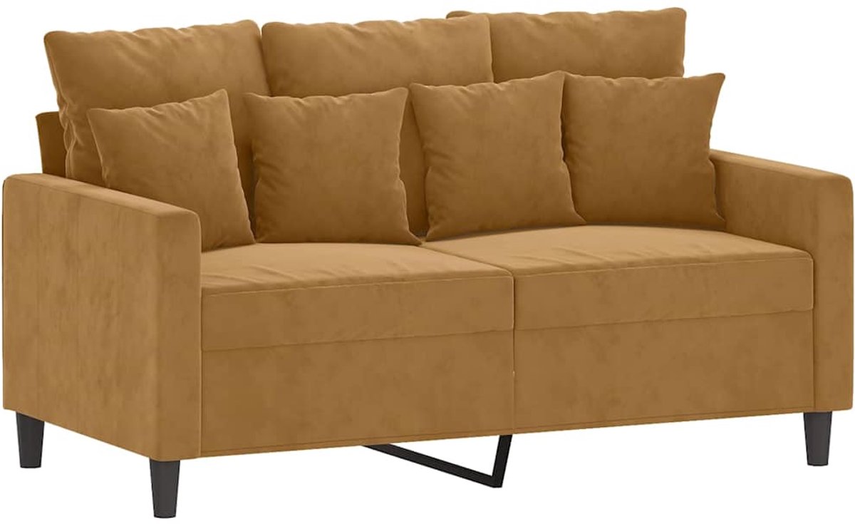 vidaXL Tweezitsbank - 120 - cm - fluweel - bruin