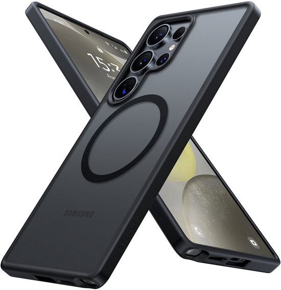Étui magnétique TORRAS Guardian Convient pour Samsung Galaxy S26 Ultra - Compatible avec MagSafe / Qi2 - Coque de protection mate - Coque arrière avec aimant Zwart