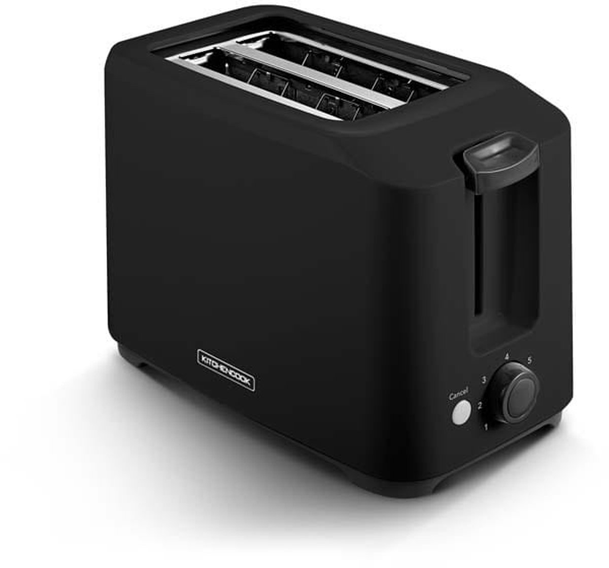 Kitchencook Toasteo - Broodrooster - 2 Sneden - 700W - 7 Bruiningsstanden - Cool-Touch - Zwart/RVS
