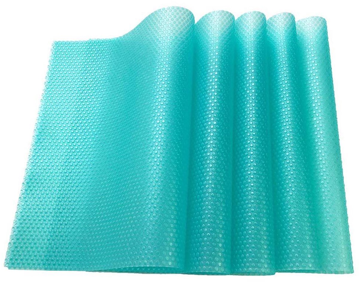 Koelkastmat - Wasbaar Siliconen - Voorkomt Vocht En Schimmel - 5 Stuks - Voor Koelkast Diepvriezer En Koelkastbakken -Blauw