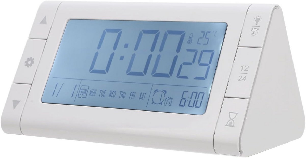 Digitale Wekker met 3 Alarmen, Groot Display, Snooze en Temperatuur (Batterijgevoed)