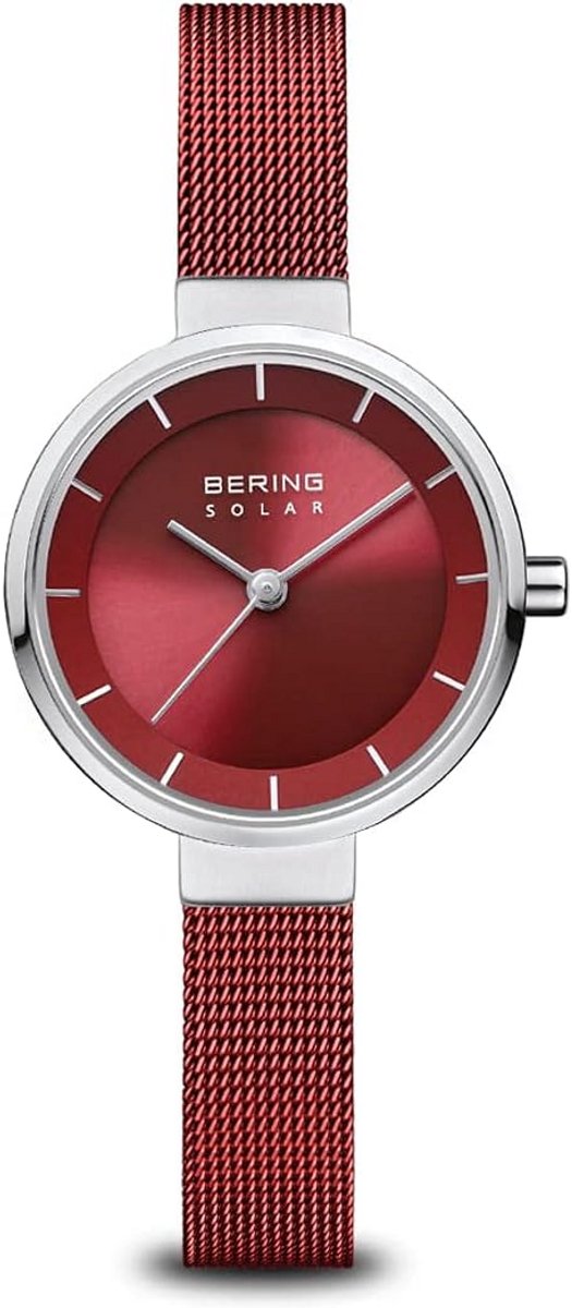 Dames Analoog Horloge met Rosé Gouden RVS Band en Slim Solar Aandrijving