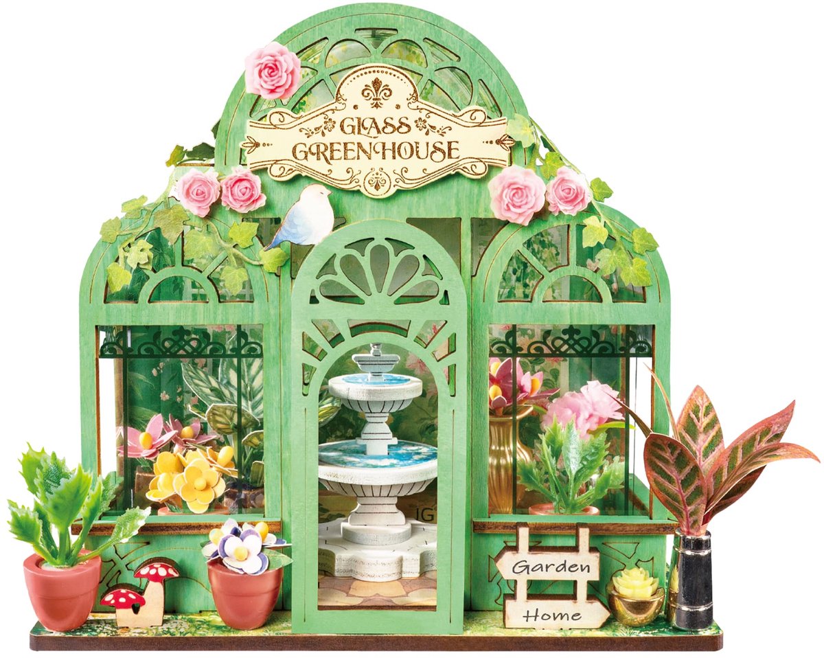 Robotime Green Fountain Garden - Rolife DIY Miniature House Series - DS049 - Miniatuur - Bouwpakket - Cadeautip - Modelbouw