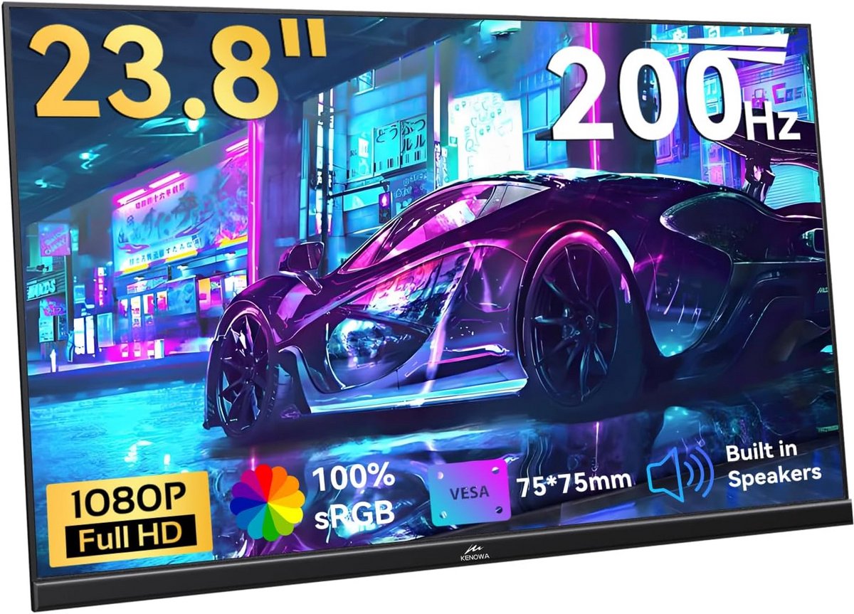 Draagbare Monitor 23,8 inch Full HD USB-C 200Hz FreeSync Gaming Scherm