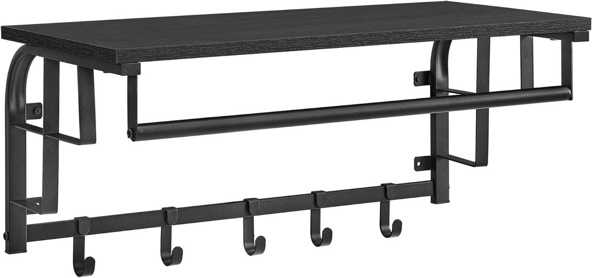 Wandkapstok met Hoedenplank - Kapstok Hangend met Plank - Wandhaak - Praktisch