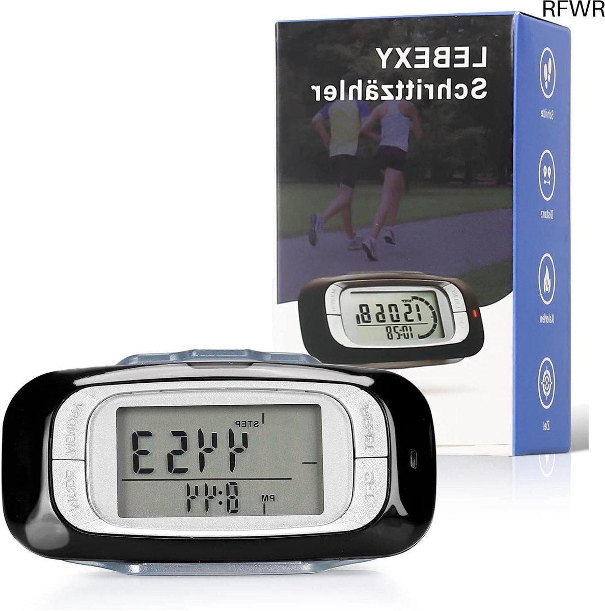 Stappenteller broekzak - Stappenteller met Clip en Draagkoord - Stappenteller clip - USB Opladen - Activity Tracker - Pedometer - Groot Scherm - Broekzak - Stappentellers – 3D Sensor – Volledige Privacy – Clip – Dames – Mannen - Kinderen - Nijmeegse