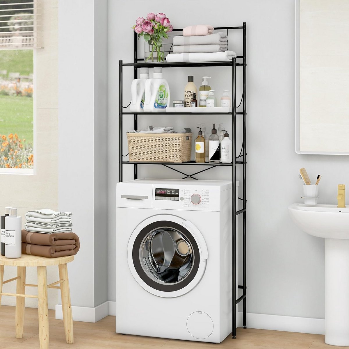 Wasmachine Ombouw - Opbouwmeubel - Kast Wasdroger - Meubel - Compact