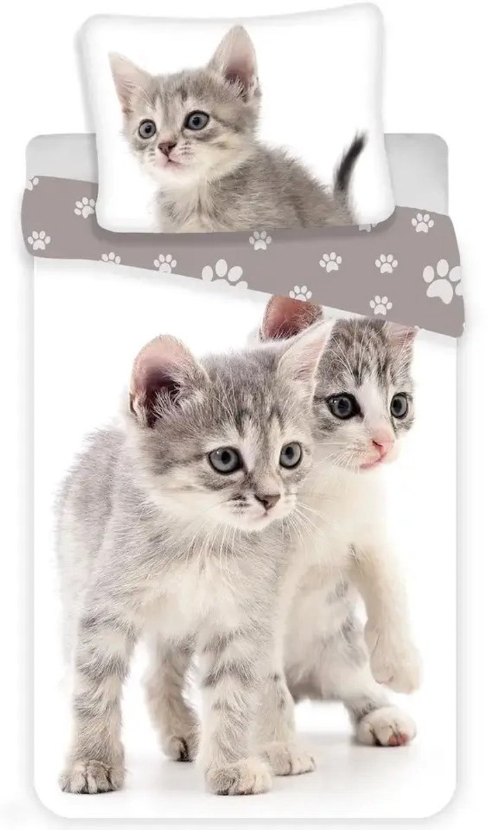 Animal Pictures Dekbedovertrek Poesjes - Eenpersoons - 140 x 200 / 70 x 90 cm - Katoen