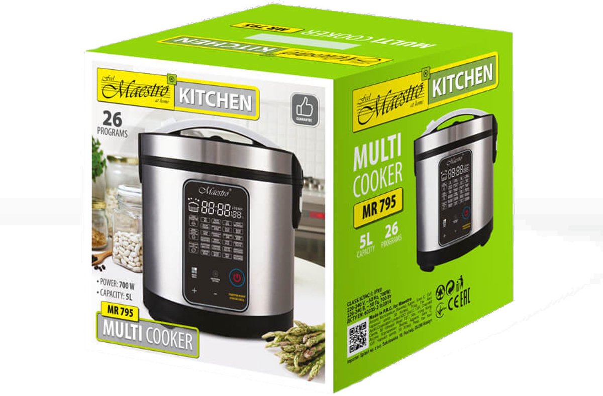 Maestro MR-795 Multicooker 5L RVS Behuizing Fuzzy Logic - afbeelding 2