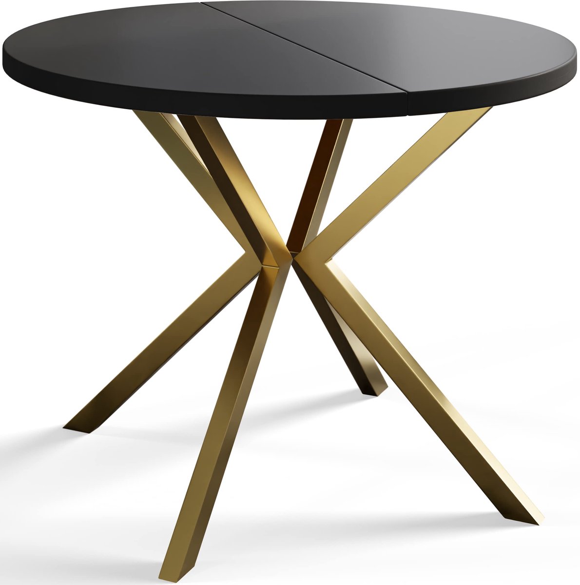Ronde uitschuifbare eettafel Loft Liten, Moderne Salontafel en Keukentafel, Tafel met Meta