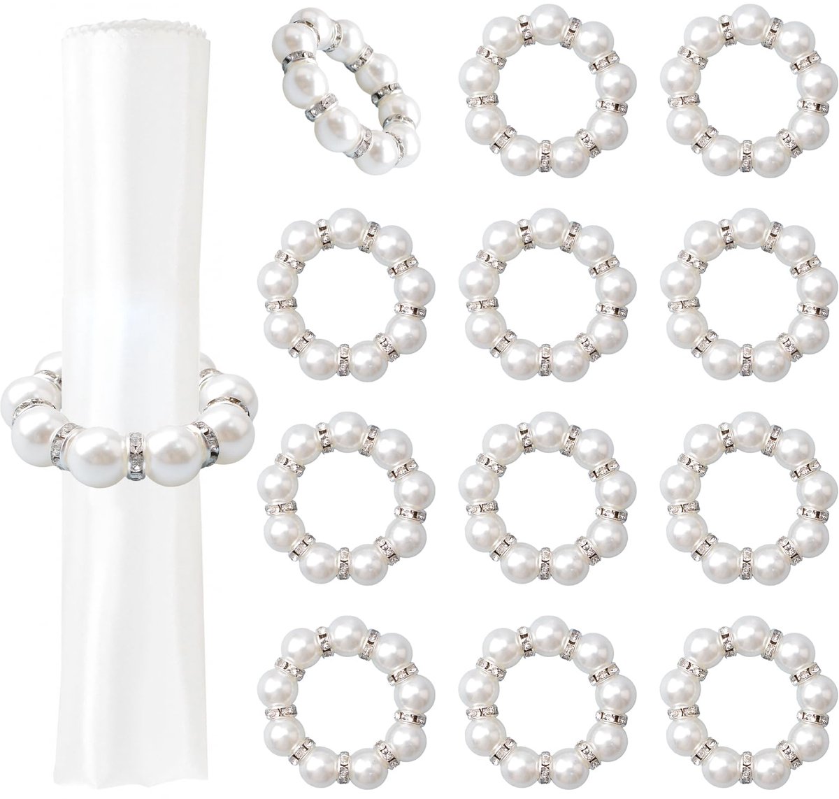 Parelketting Servetringen - 12 Stuks - 4 cm Diameter
