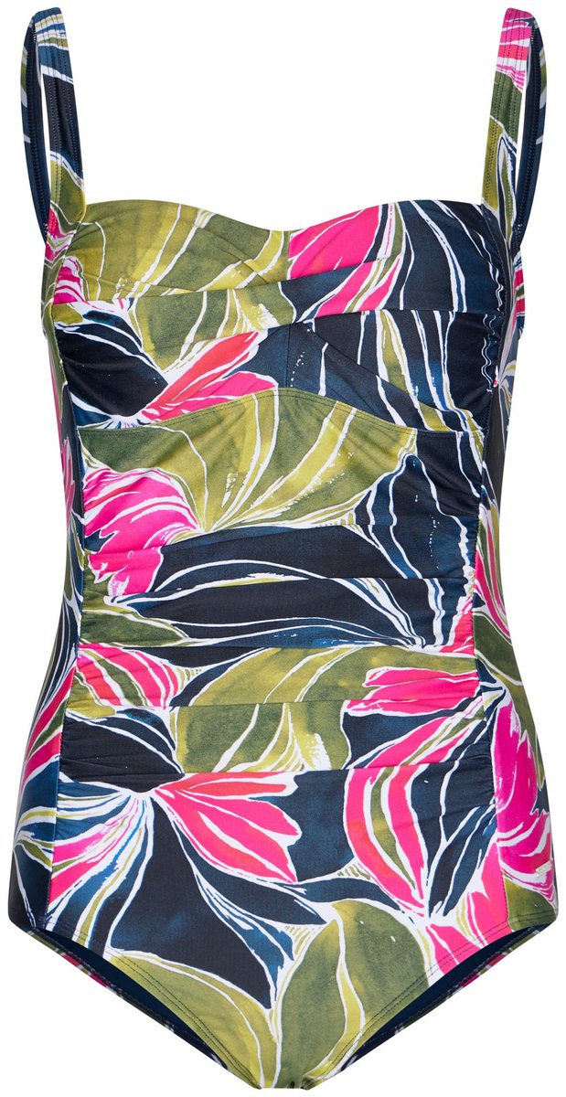 Pastunette Badpak - Paradise -Blauw/Groen/Roze - Corrigerend
