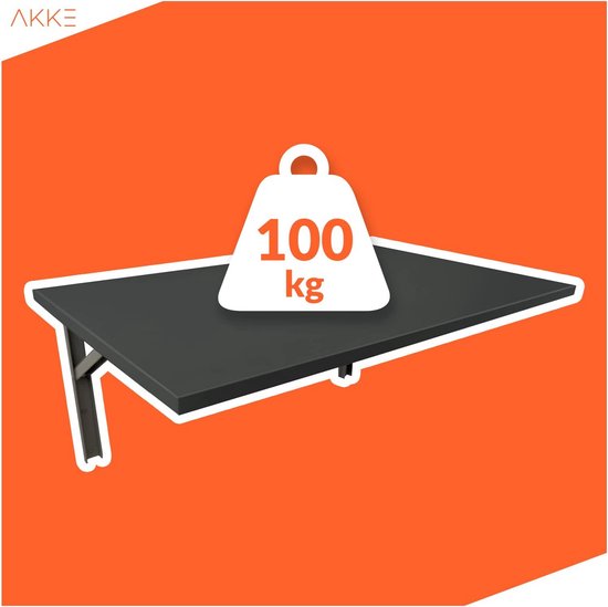 Inklapbare Wandtafel Rechthoekig Bespaart Ruimte voor Keuken en Thuiswerkplek Zwart 100x60 cm — afbeelding 5