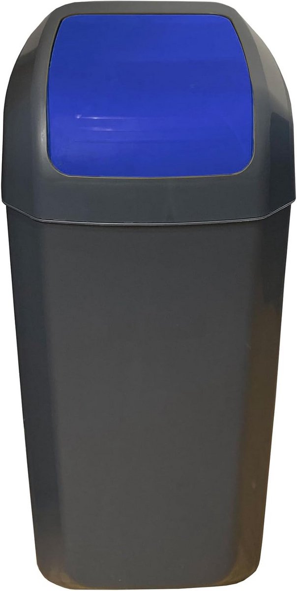 Prullenbak met Schommeldeksel 15 Liter Blauw - Hygiënisch en Robuust