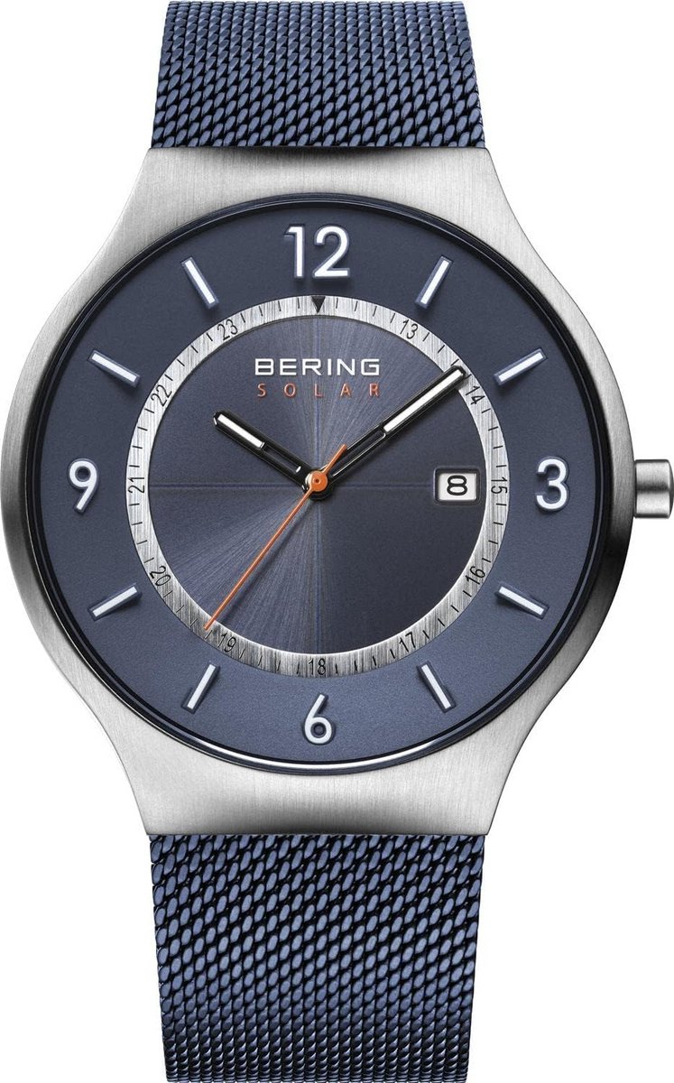 Heren Horloge Analoog Solar Zilver RVS Armband Energiezuinig