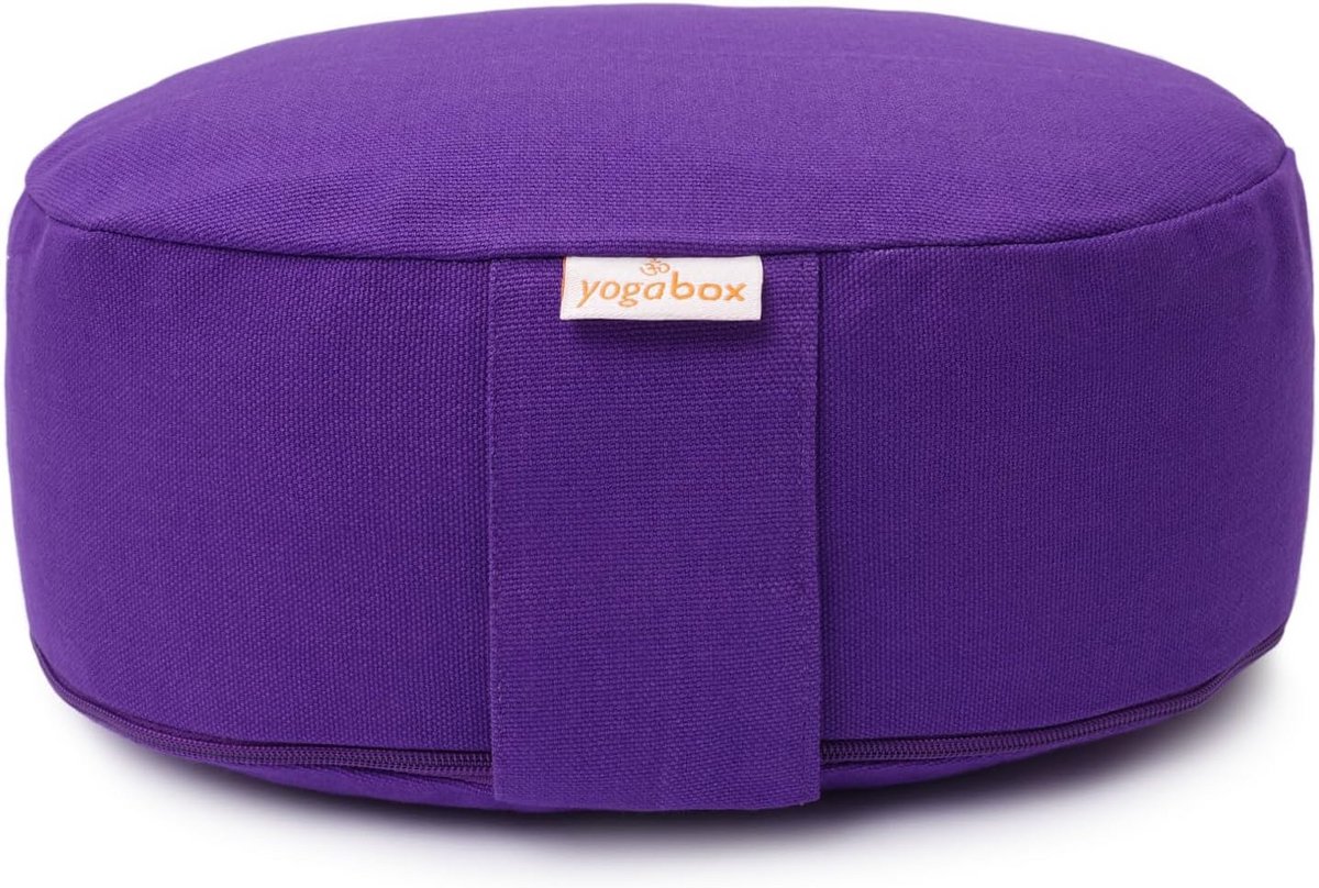 Reis Meditatiekussen Mini Ovaal Paars - Comfortabel Zitzakje voor Yoga en Mindfulness