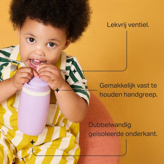 Tommee Tippee geïsoleerde Active tuitbeker - 2 stuks - 266 ml - lekvrije waterfles voor peuters 12m+ - roze en paars van Merkloos — afbeelding 2