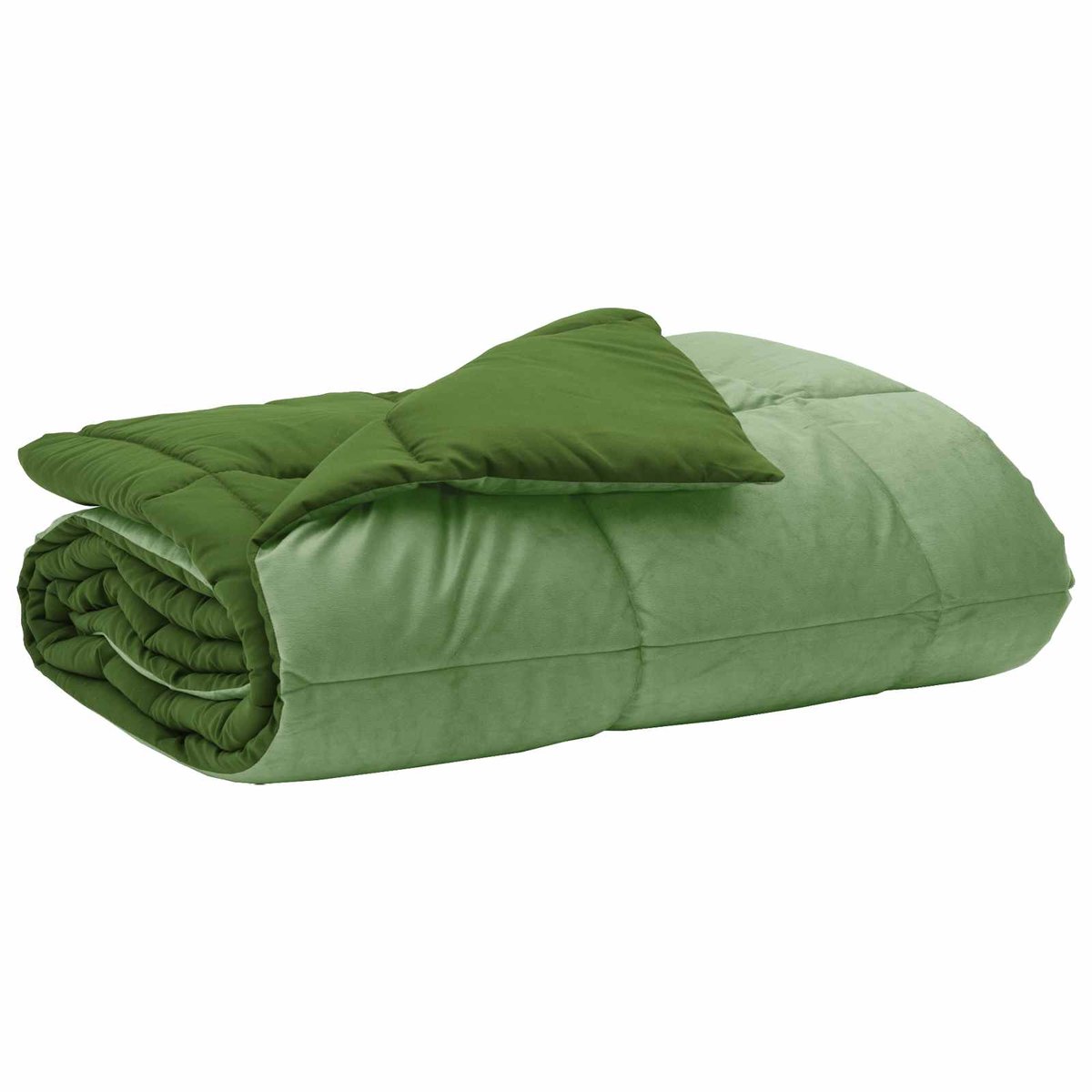 vidaXL - Volledig - Jaar - Dekbed - Gekwilt - Groen - 240 - x - 260 - cm - Microvezel