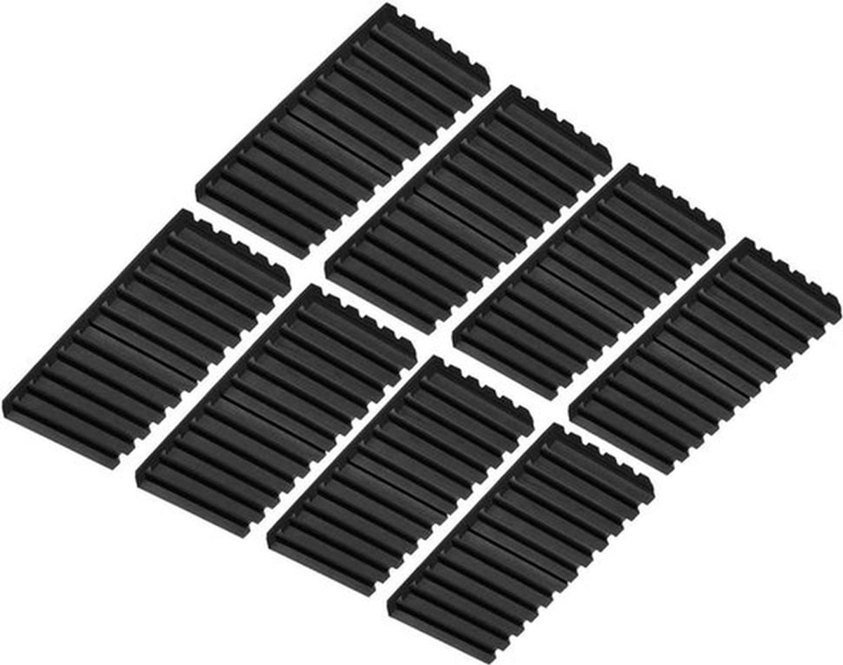 8 stuks rubberen trillingsdempers trillingsisolerende matten 4"x2"x0.4" voor HVAC airconditioner luchtcompressor sluitring droger zwart