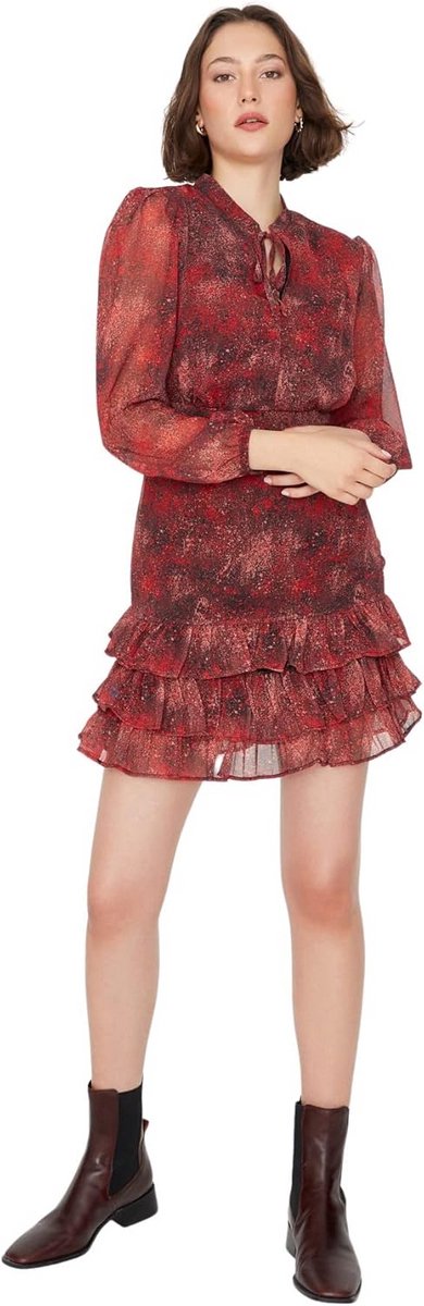 Groene Patroon Volumejurk Dames Zomer Jurk Casual Zakelijk