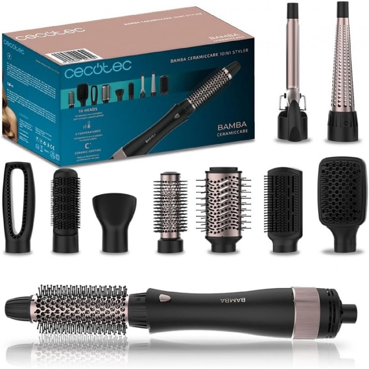 Stylingborstel Cecotec CeramicCare 10in1 Styler Zwart Keramische