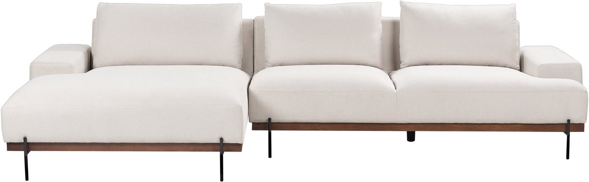 Beliani MARIFERD - Hoekbank - Lichtbeige - Rechtszijdig - Polyester