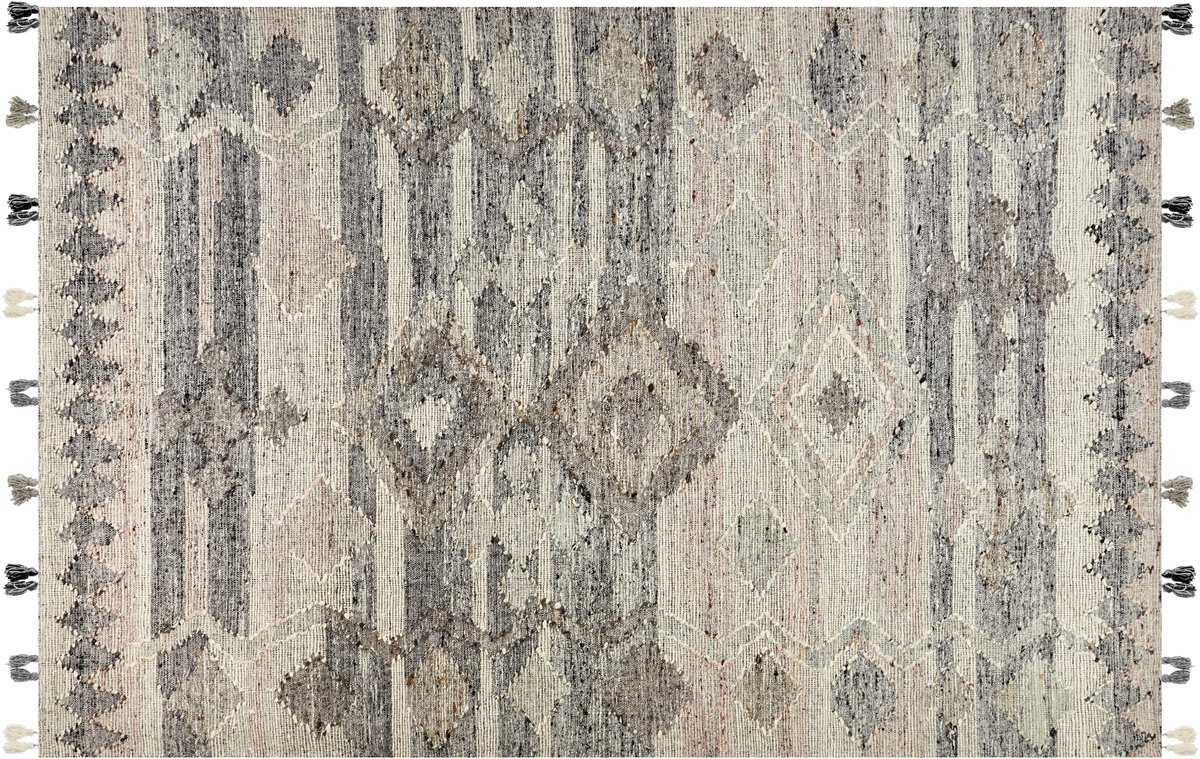 Beliani ARATASHEN - Kelim vloerkleed - Grijs - 200 x 300 cm - Wol