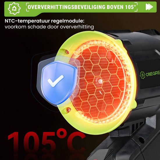 ONEGREEN - Multi Bladblazer - Verschillende Standen - 2 Verlengstukken - Compact & Lichtgewicht - 3 Snelheden - Incl. 2 Accu's van OneGreen — afbeelding 5