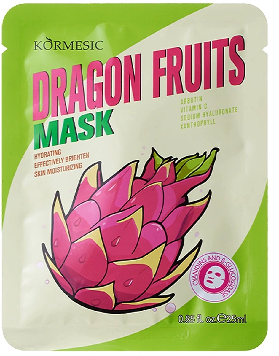 Drakenvruchten verhelderend en hydraterend masker / sheet mask met drakenvruchtenextract