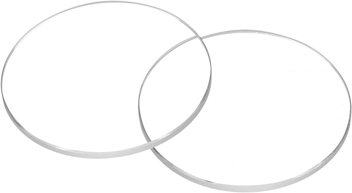 Allecto plus - 2 kristalglazen lenzen voor klokken - 27 mm diameter - ultraheldere glazen - reserveonderdelen reparatie - platte ronde vorm